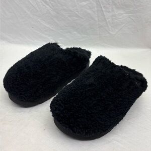 UGG women Black Plush Slip-On Clog Slippers size 8